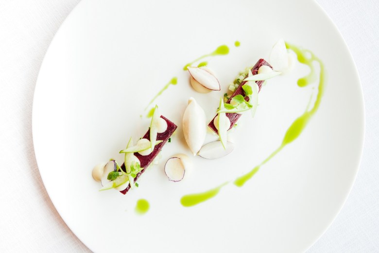Home Smoked Mackerel with Radish, Apple, Tarragon and Amalfi Lemon - Market menu at At.mosphere, Burj Khalifa